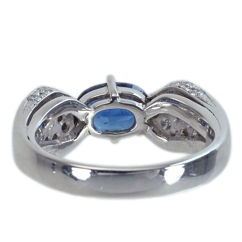 【中古】PT900 SAPPHIREサファイアリング S1.54ct D0.677ct GRJソーティング 10.7g ＃15