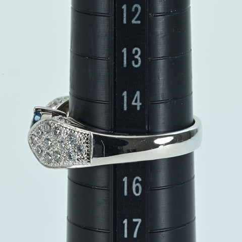 【中古】PT900 SAPPHIREサファイアリング S1.54ct D0.677ct GRJソーティング 10.7g ＃15