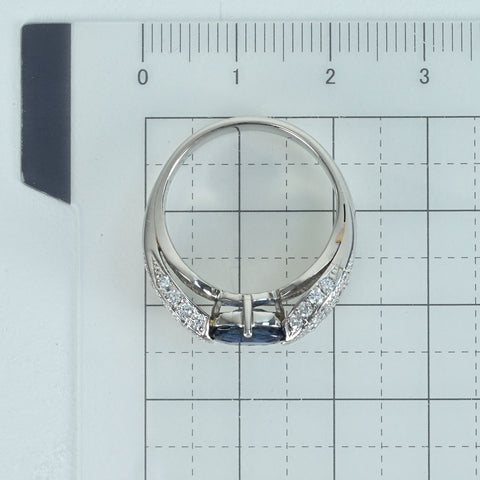 【中古】PT900 SAPPHIREサファイアリング S1.54ct D0.677ct GRJソーティング 10.7g ＃15