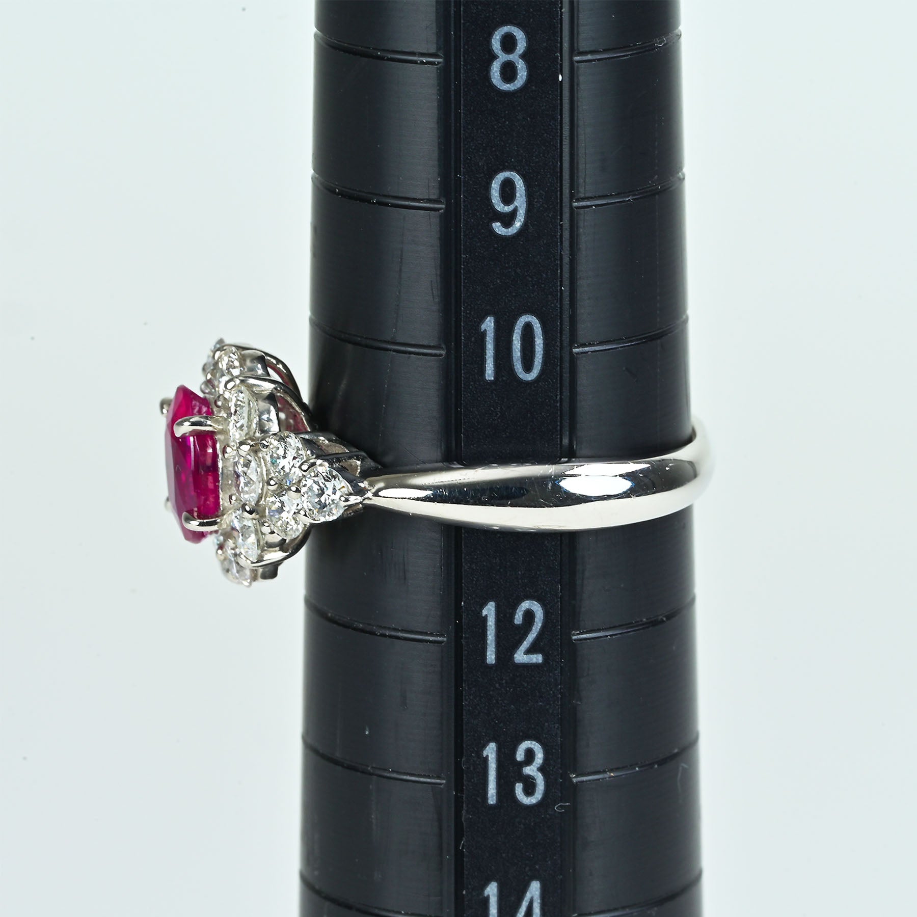 中古】PT900 RUBY 非加熱ルビーリング R1.03ct D0.88ct GRLピジョン