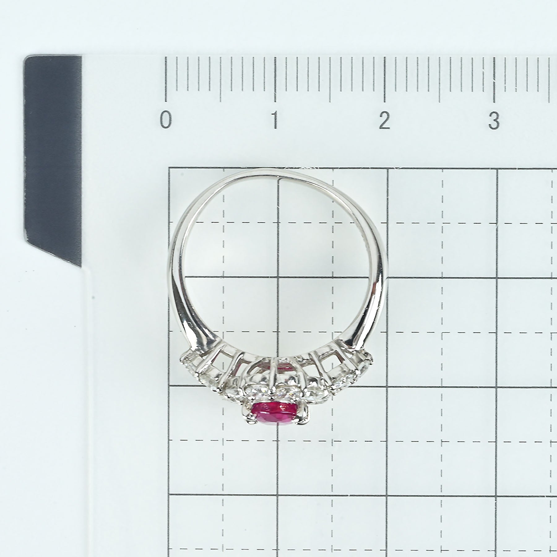 中古】PT900 RUBY 非加熱ルビーリング R1.03ct D0.88ct GRLピジョン