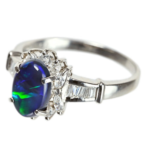 PT900 BLACK OPAL RING ブラックオパールリング BO1.773ct D0.50ct 5.5g #1