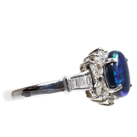 PT900 BLACK OPAL RING ブラックオパールリング BO1.773ct D0.50ct 5.5g #1