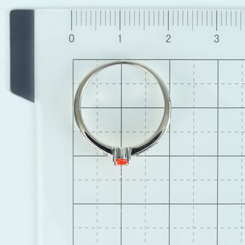 Pre-owned PT900 Orange Sapphire Ring, S0.28ct, D0.25ct, CGL Sorting, 3.6g, #13 