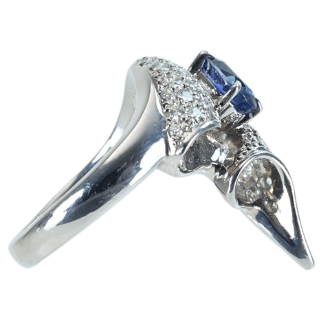 【中古】PT900 SAPPHIRE RING サファイアリング S1.35ct D0.65ct NGL鑑別書 13.0g #14