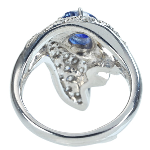 【中古】PT900 SAPPHIRE RING サファイアリング S1.35ct D0.65ct NGL鑑別書 13.0g #14