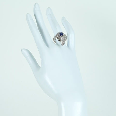 【中古】PT900 SAPPHIRE RING サファイアリング S1.35ct D0.65ct NGL鑑別書 13.0g #14