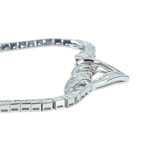 【中古】PT900 DIAMOND NECKLACE ダイヤモンド ハートモチーフ フルエタニティネックレスD22.29ct 58.9g