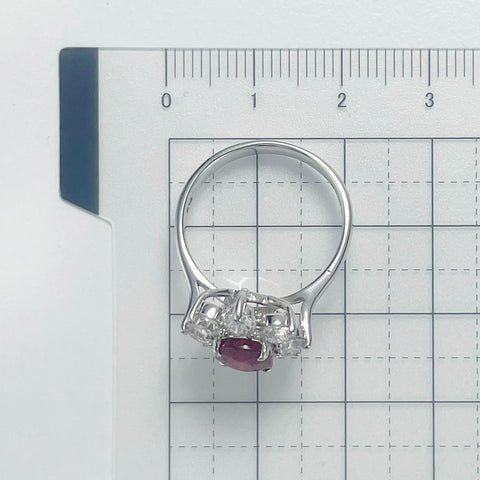【中古】K18WG NO HEAT RUBY RING モザンビーク産非加熱ルビーリング R2.04ct D1.50ct GRS (type Pigeon Blood) 鑑別書 4.9g #14