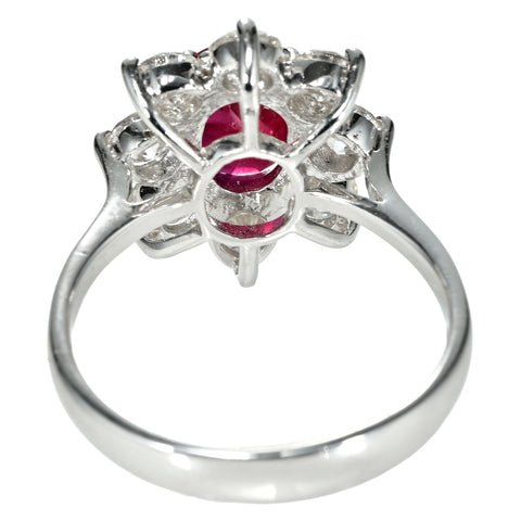 【中古】K18WG NO HEAT RUBY RING モザンビーク産非加熱ルビーリング R2.04ct D1.50ct GRS (type Pigeon Blood) 鑑別書 4.9g #14