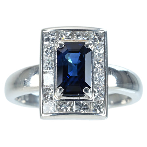 【中古】PT900 SAPPHIRE RING サファイアリング  S2.00ct D1.08ct CGLソーティング 9.5g #15