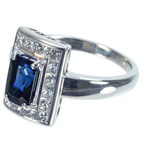 【中古】PT900 SAPPHIRE RING サファイアリング  S2.00ct D1.08ct CGLソーティング 9.5g #15