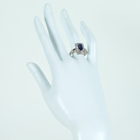【中古】PT900 SAPPHIRE RING サファイアリング  S2.00ct D1.08ct CGLソーティング 9.5g #15