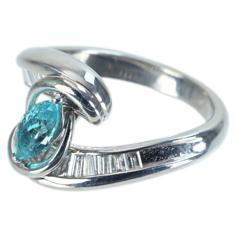【中古】PT900 PARAIBA TOURMALINE RING ブラジル産 パライバトルマリンリング PT0.509ct D0.67ct CGL鑑別書/分析報告書 9.1g #11