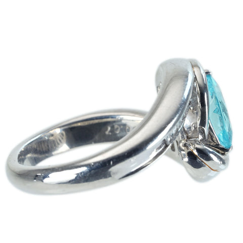 【中古】PT900 PARAIBA TOURMALINE RING ブラジル産 パライバトルマリンリング PT0.509ct D0.67ct CGL鑑別書/分析報告書 9.1g #11