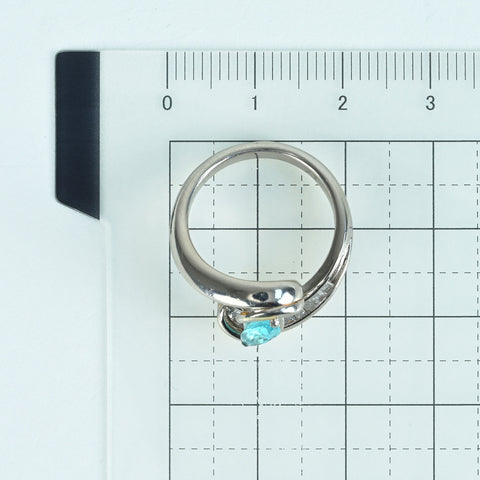 【中古】PT900 PARAIBA TOURMALINE RING ブラジル産 パライバトルマリンリング PT0.509ct D0.67ct CGL鑑別書/分析報告書 9.1g #11