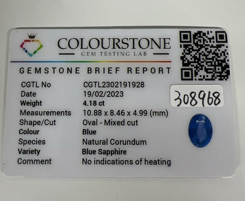 【中古】PT900 SAPPHIRE非加熱サファイアリング S4.18ct D0.60ct ソーティング 6.2g #13