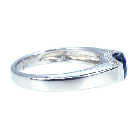 【中古】PT900 SAPPHIRE RING サファイアリング S1.07ct D0.10ct 5.3g #12