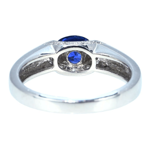 【中古】PT900 SAPPHIRE RING サファイアリング S1.07ct D0.10ct 5.3g #12