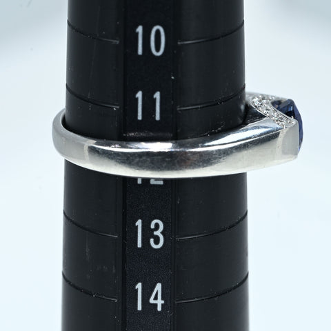 【中古】PT900 SAPPHIRE RING サファイアリング S1.07ct D0.10ct 5.3g #12