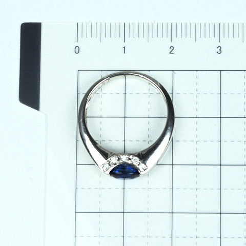 【中古】PT900 SAPPHIRE RING サファイアリング S1.07ct D0.10ct 5.3g #12