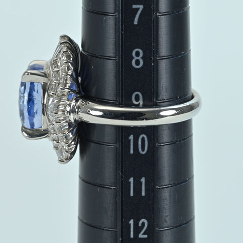 【中古】PT900 NO HEAT SAPPHIRE RING スリランカ産 非加熱サファイアリング S7.83ct D0.93ct GIA鑑別書 9.8g ＃9