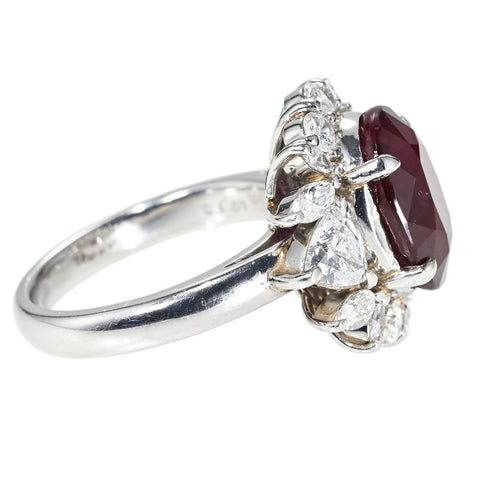 【中古】PT900 NO HEAT RUBY RING 非加熱ルビーリング R7.72ct D2.13ct GIA鑑別書 15.7g #16