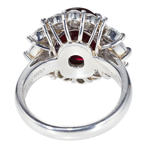 【中古】PT900 NO HEAT RUBY RING 非加熱ルビーリング R7.72ct D2.13ct GIA鑑別書 15.7g #16