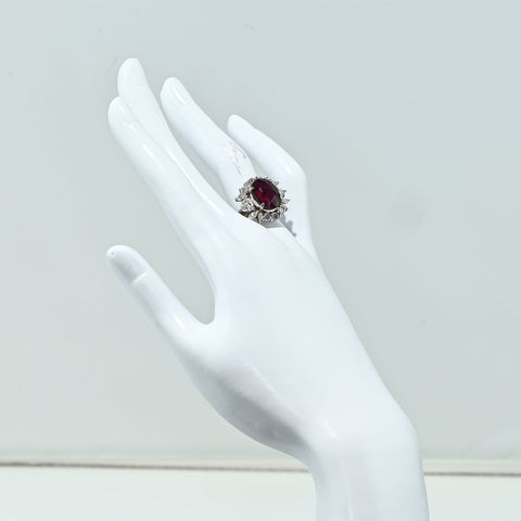 【中古】PT900 NO HEAT RUBY RING 非加熱ルビーリング R7.72ct D2.13ct GIA鑑別書 15.7g #16