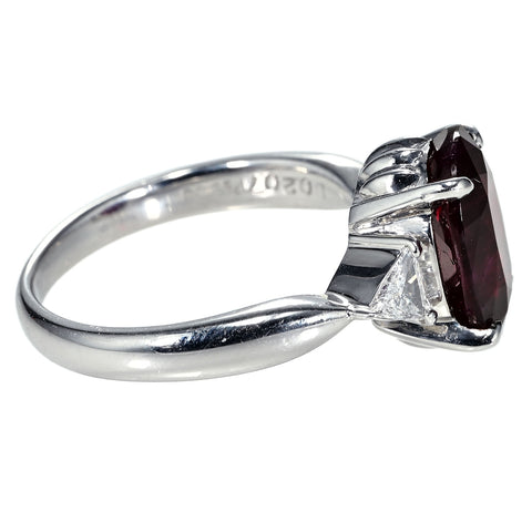 【中古】PT900 NO HEAT RUBY RING 非加熱ルビーリング R4.03ct D0.207ct GIA鑑別書 6.8g #13