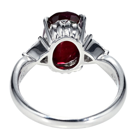 【中古】PT900 NO HEAT RUBY RING 非加熱ルビーリング R4.03ct D0.207ct GIA鑑別書 6.8g #13
