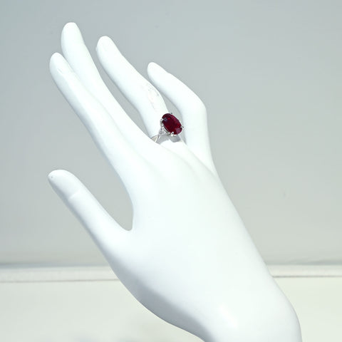 【中古】PT900 NO HEAT RUBY RING 非加熱ルビーリング R4.03ct D0.207ct GIA鑑別書 6.8g #13