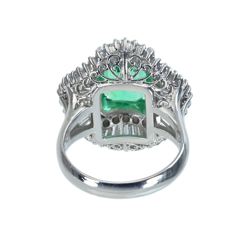【中古】PT900 EMERALD RING エメラルドリング E2.30ct D1.95ct 12.8g #12.5
