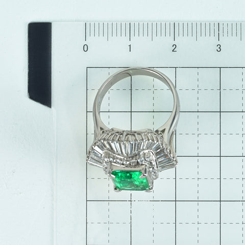 【中古】PT900 EMERALD RING エメラルドリング E2.30ct D1.95ct 12.8g #12.5