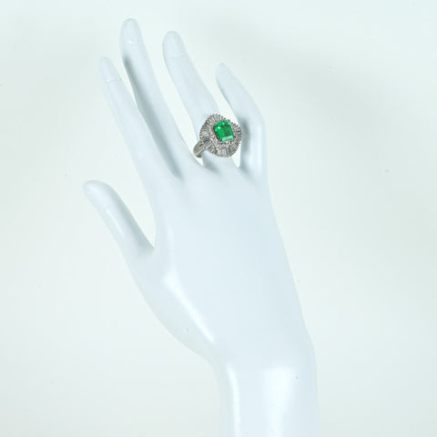 【中古】PT900 EMERALD RING エメラルドリング E2.30ct D1.95ct 12.8g #12.5