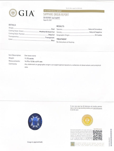 【中古】 PT950 NO-HEAT SAPPHIRE RING スリランカ産非加熱サファイアリング S11.72ct D1.94ct GIA鑑別書 18.4g #9.5