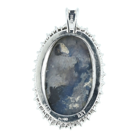 【中古】PT900 BLACK OPAL PENDANT TOP ブラックオパールペンダント 18.85ct D2.27ct ジェムリサーチジャパンソーティング 14.0g