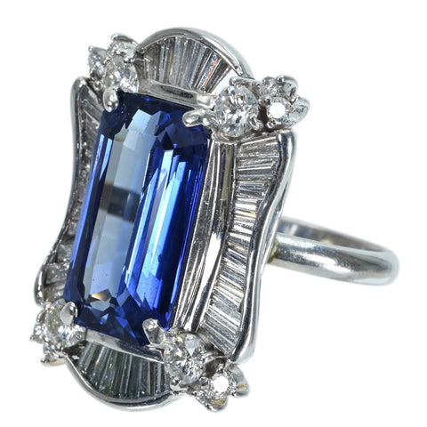 【中古】PT900 SAPPHIRE RING スリランカ産 サファイアリング S7.75ct D1.63ct GIA鑑別書12.5g #9