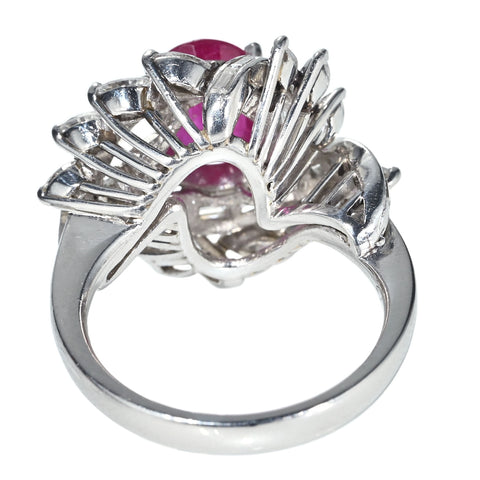 【中古】PT900 RUBY RING ルビーリング R2.018ct D1.57ct CGLソーティング 11.5g ＃12