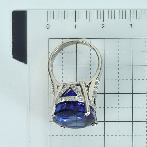【中古】PT900 TANZANITE タンザナイトリング T24.61ct D0.66ct 15.0g #13