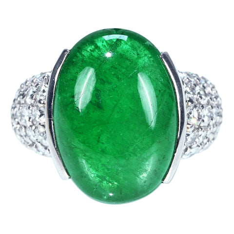 【中古】PT900 EMERALDエメラルドリング E16.55ct D1.98ct 19.3g #13