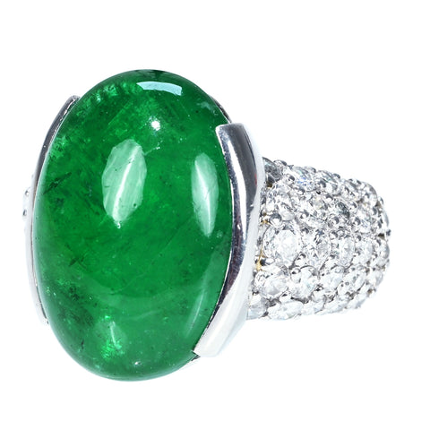 【中古】PT900 EMERALDエメラルドリング E16.55ct D1.98ct 19.3g #13