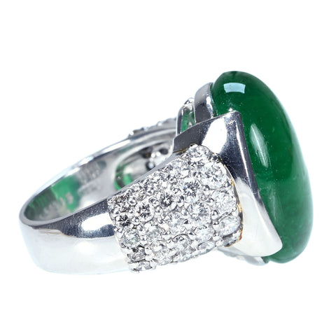 【中古】PT900 EMERALDエメラルドリング E16.55ct D1.98ct 19.3g #13