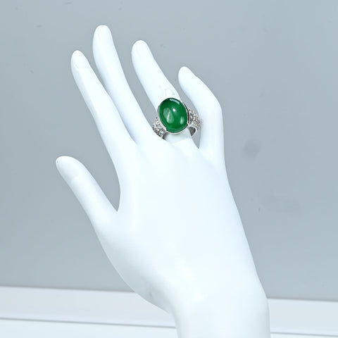 【中古】PT900 EMERALDエメラルドリング E16.55ct D1.98ct 19.3g #13