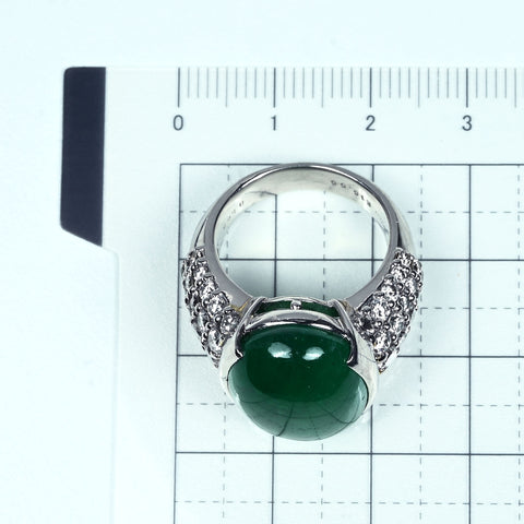 【中古】PT900 EMERALDエメラルドリング E16.55ct D1.98ct 19.3g #13