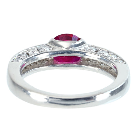 【中古】Queen（平和堂貿易）PT950 RUBYビルマ産ルビーリング R1.384ct D0.79ct GIA鑑別書 6.4g #9