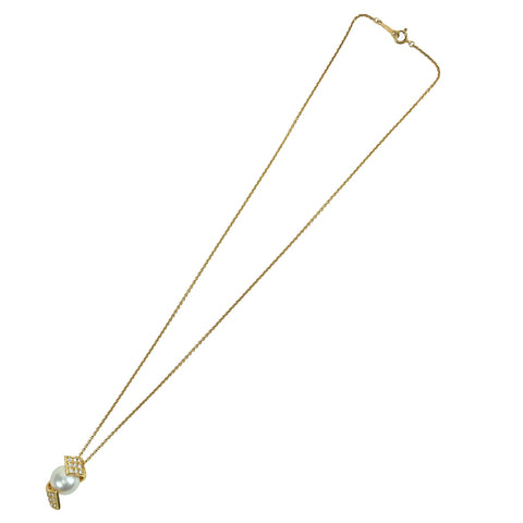 【中古】MIKIMOTO ミキモト K18YG PEARL NECKLACE パールペンダントネックレス P9.9mm 7.7g ONE PRICE
