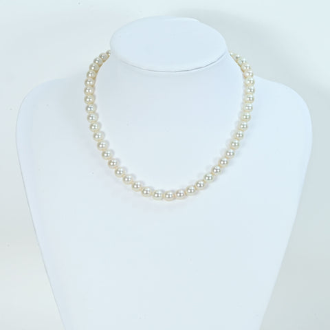 【中古】MIKIMOTO ミキモト K18 AKOYA PEARLアコヤパールネックレス ミキモト 8.0 - 8.5mm 41.7g 45cm ONE PRICE　