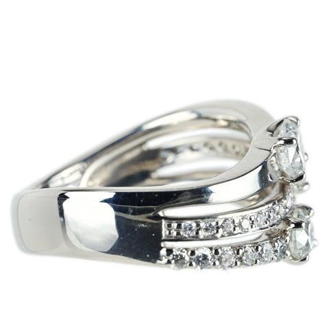 【中古】TRILOGY トリロジー PT900 DIAMOND ダイヤモンドリング D0.71ct D0.35ct 8.5g #8.5