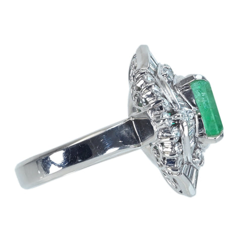 【中古】PT900 EMERALD RING エメラルドリング E5.89ct D2.37ct 19.8g #15